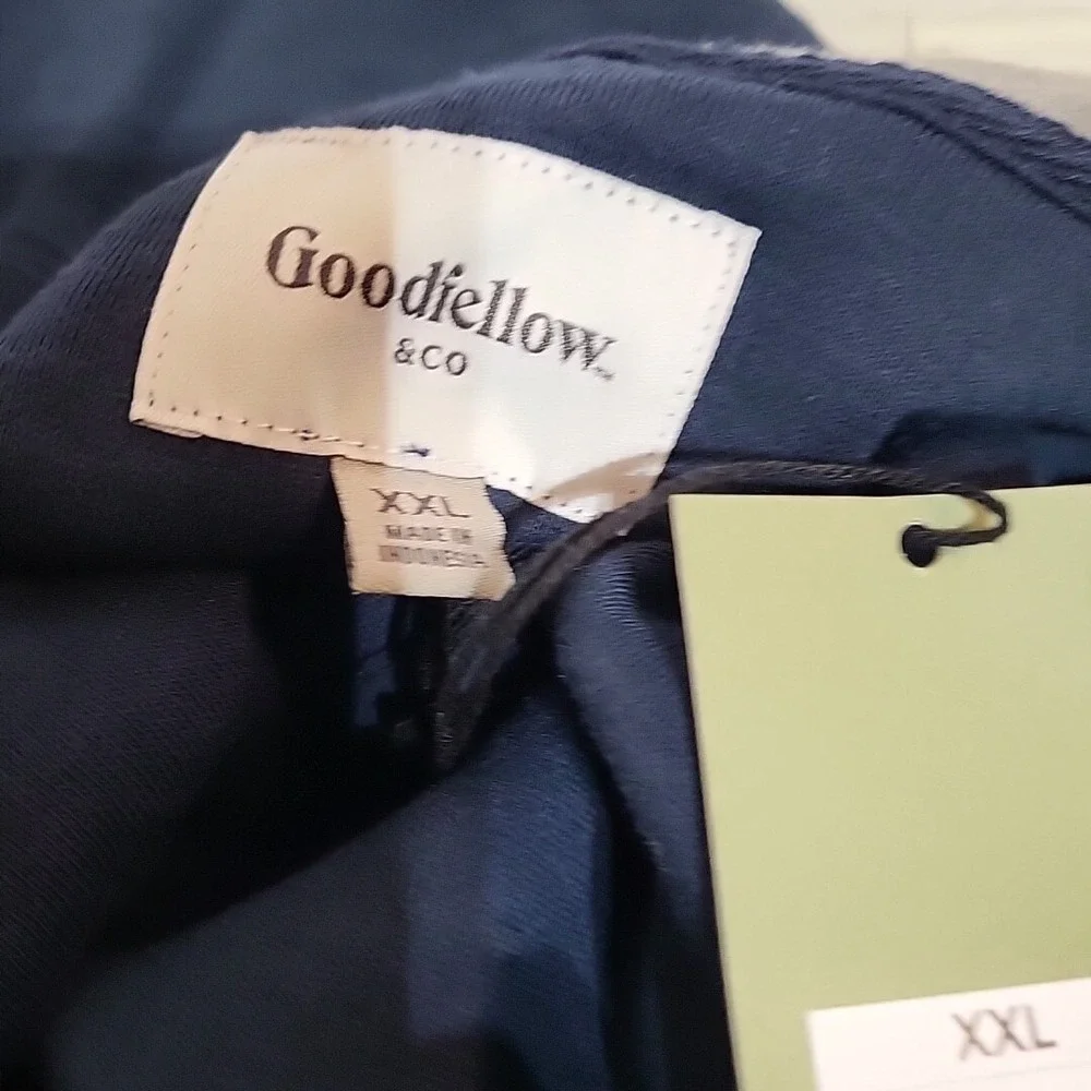 Goodfellow & Co Mens XXL Navy‎ Blue Slub Knit Quarter Zip Pullover Sweater NWT